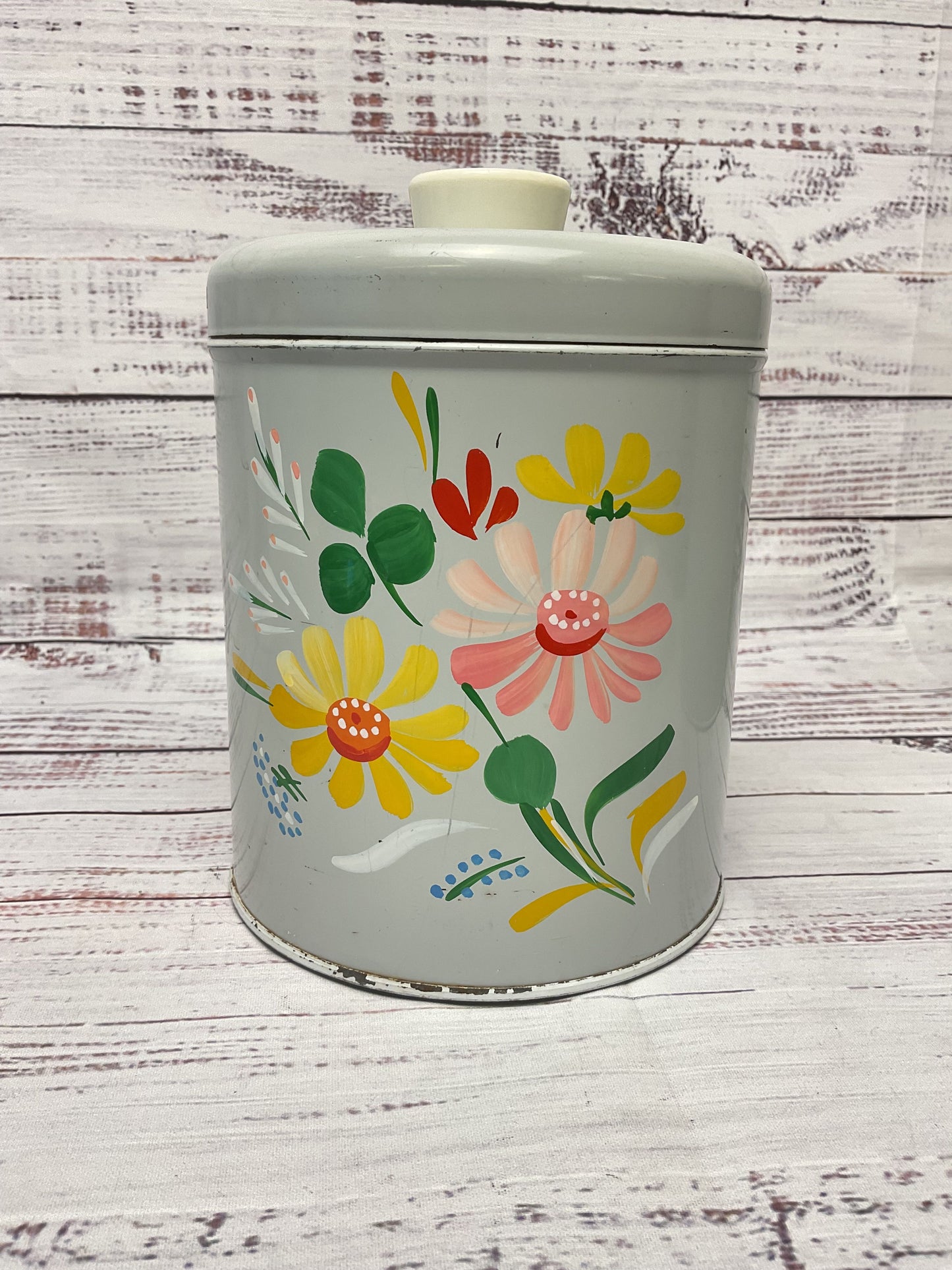Vintage Ransburg USA Genuine Hand Painted Nesting Canister Set of 3 7",5",4"