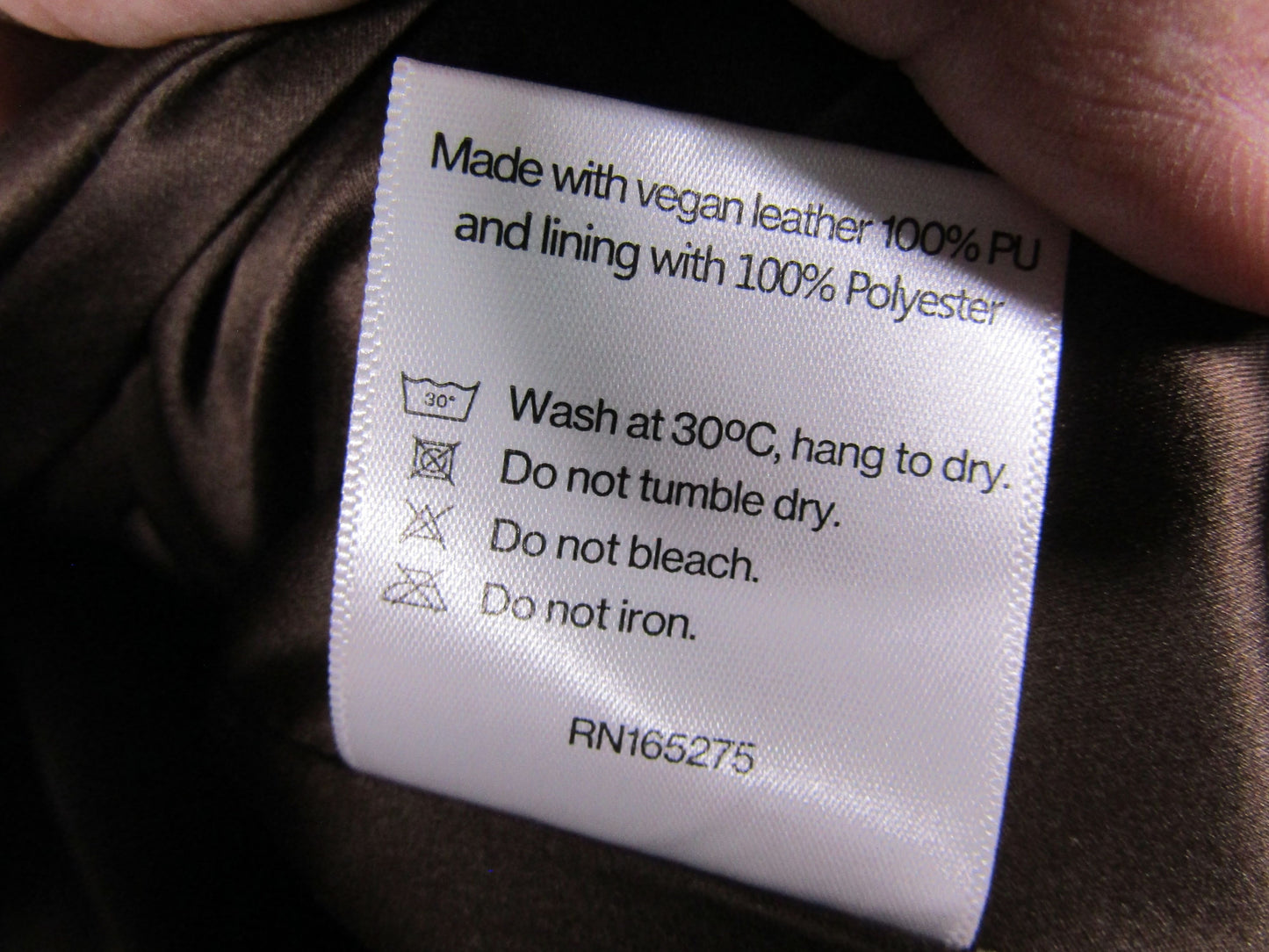 Carb Women's Brown Faux Leather Full Zip Jacket Size XL