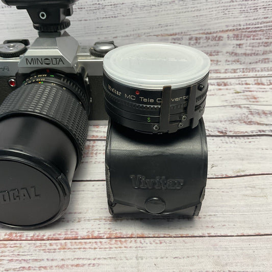 Minolta XG-A 35mm Film Camera 50mm f/1.7 28-80mm f/3.5-4.5 Lens Untested