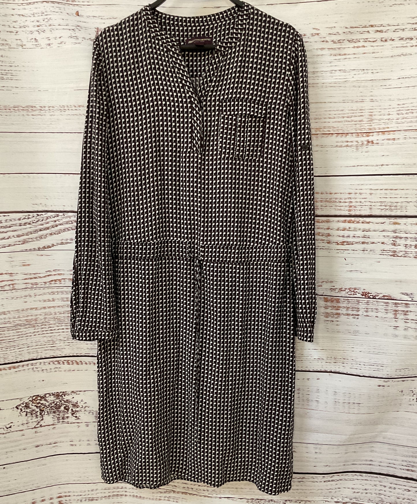 Johnston & Murphy Women's Brown Long Sleeve Geometric Print Dress Size S