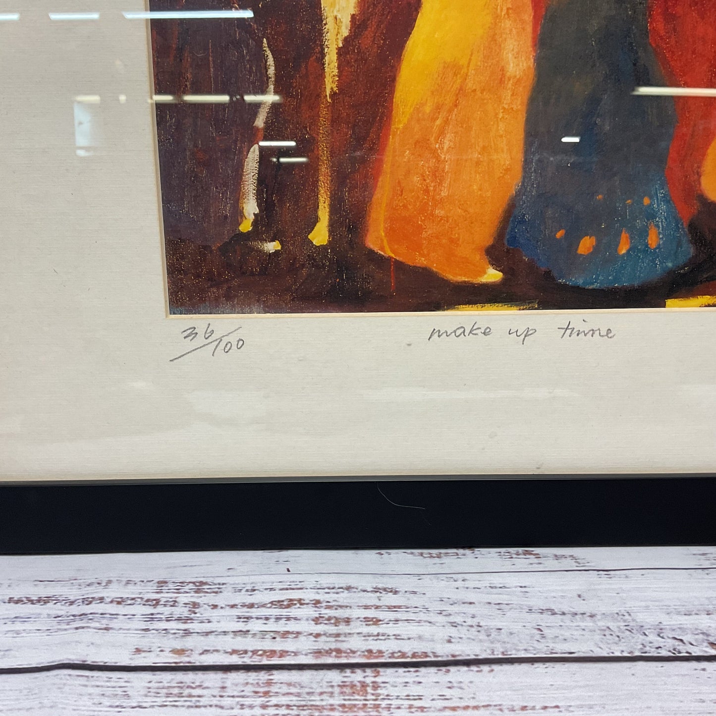 "Make Up Time" Print Signed 36/100 Warm Tones Women Impressionist