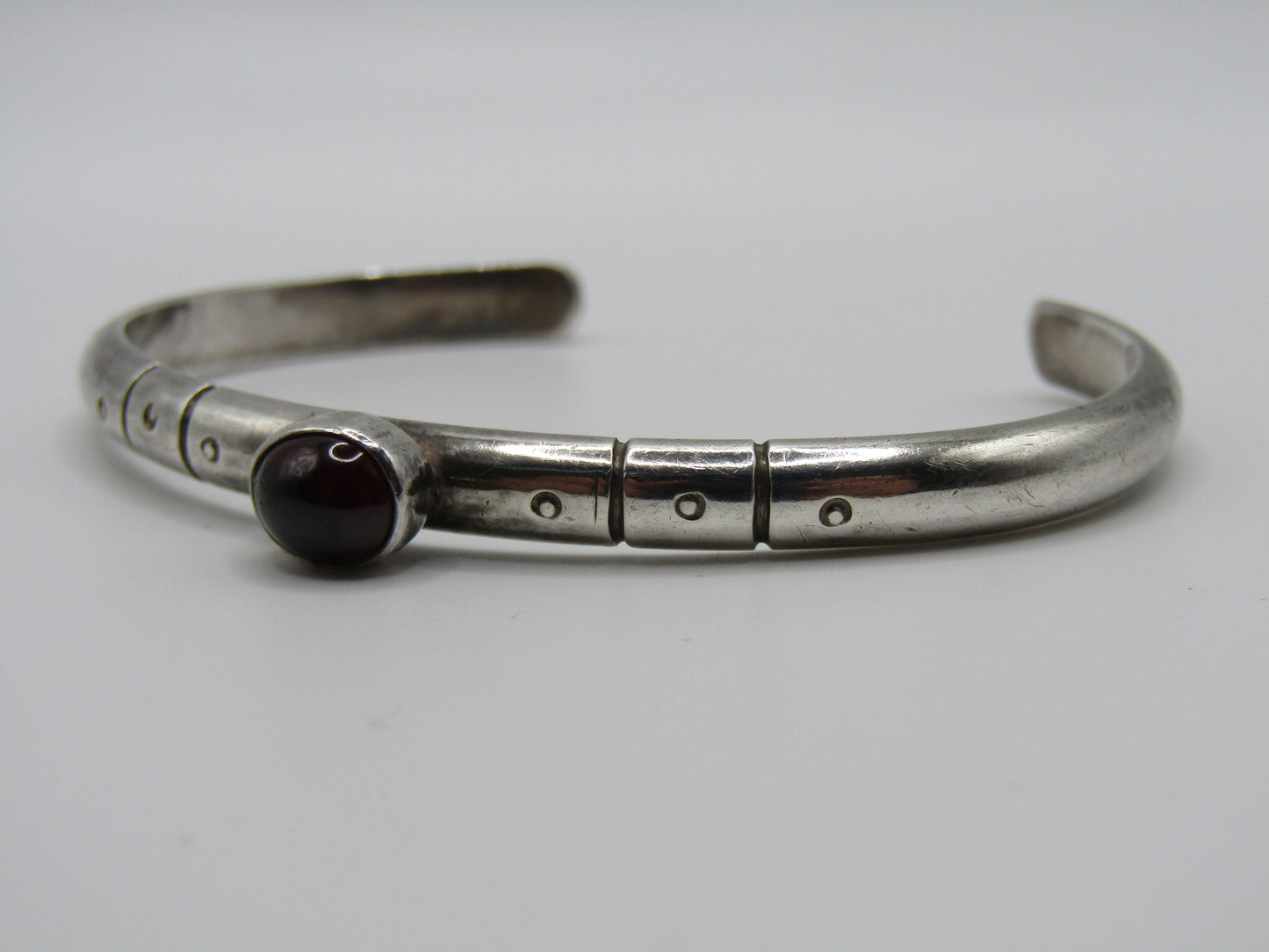 Mary Ann Katke Sterling Silver Rhodolite Garnet Cuff Bracelet