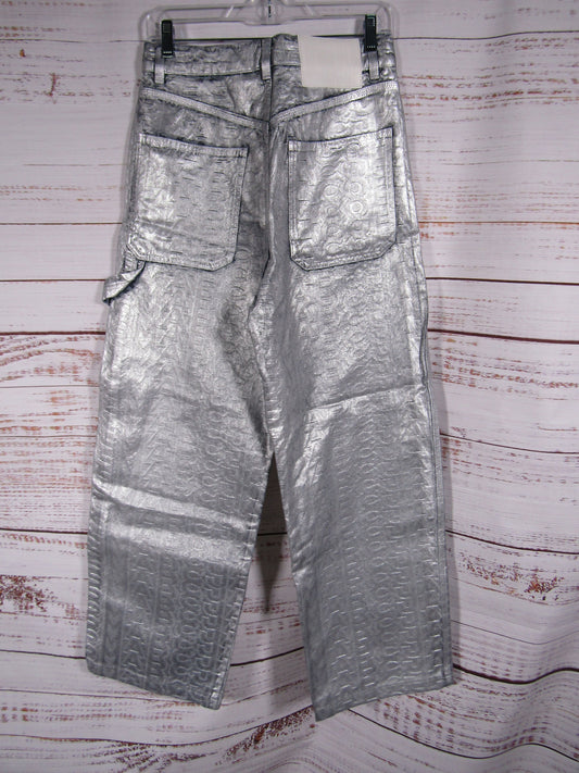 Marc Jacobs Women's Silver Monogram Oversized Jeans Size 24