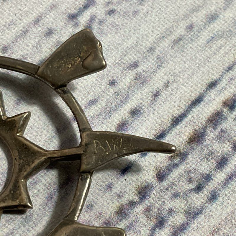 BELINDA WOODY B.W. Sterling Silver Turtle Brooch- 9.17g