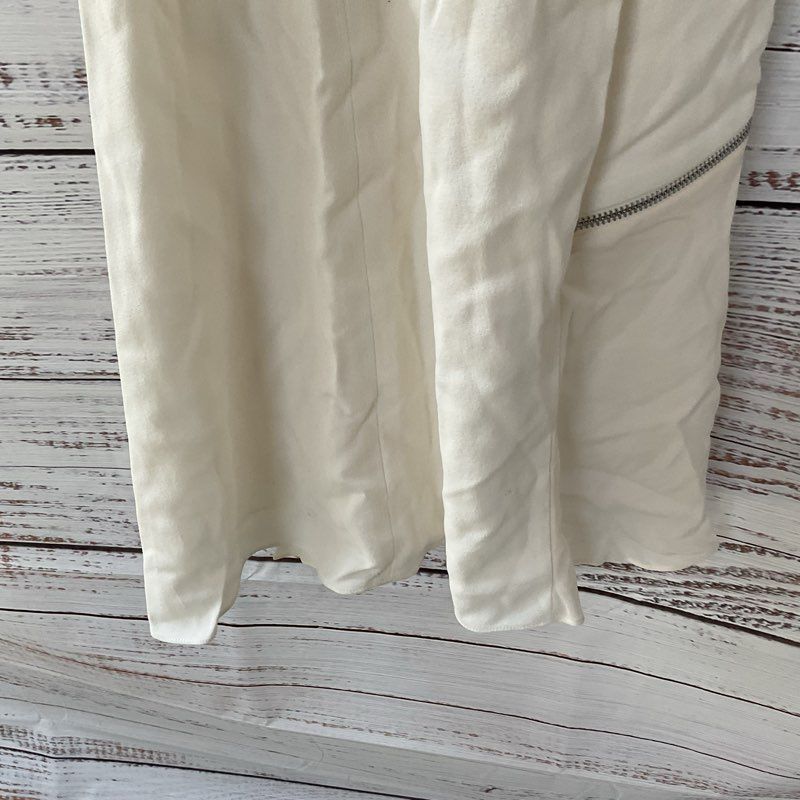 NWT Phillip Lim White Curved Seam Lace Trim Zipper Detail Midi Dress - Size 2