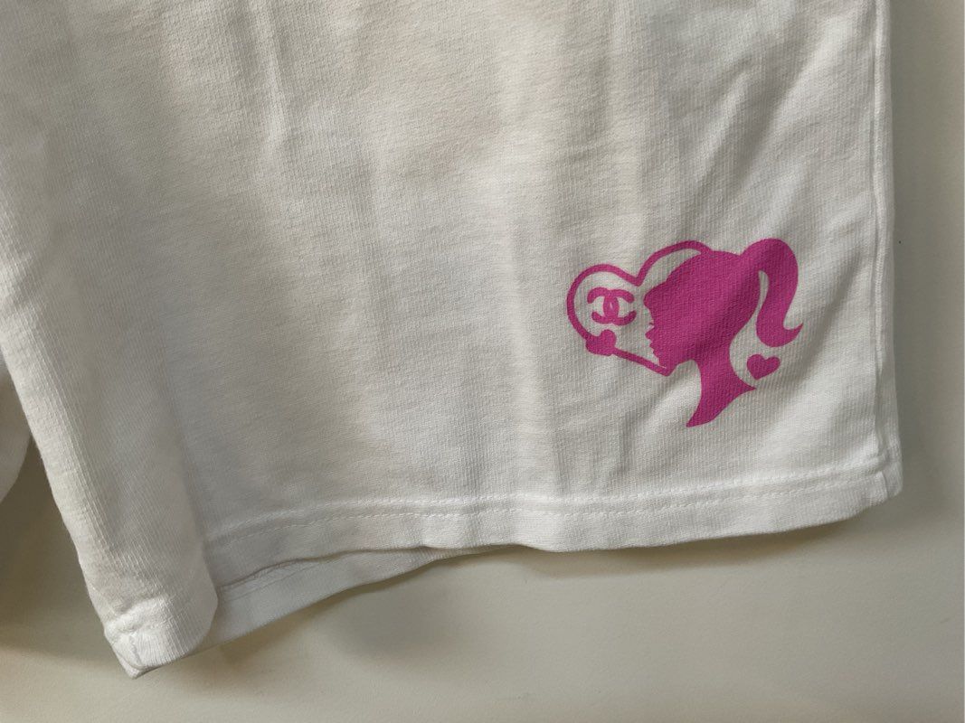NWOT MEGA YACHT Men's White Barbie Coco Chanel Drawstring Shorts- SZ L