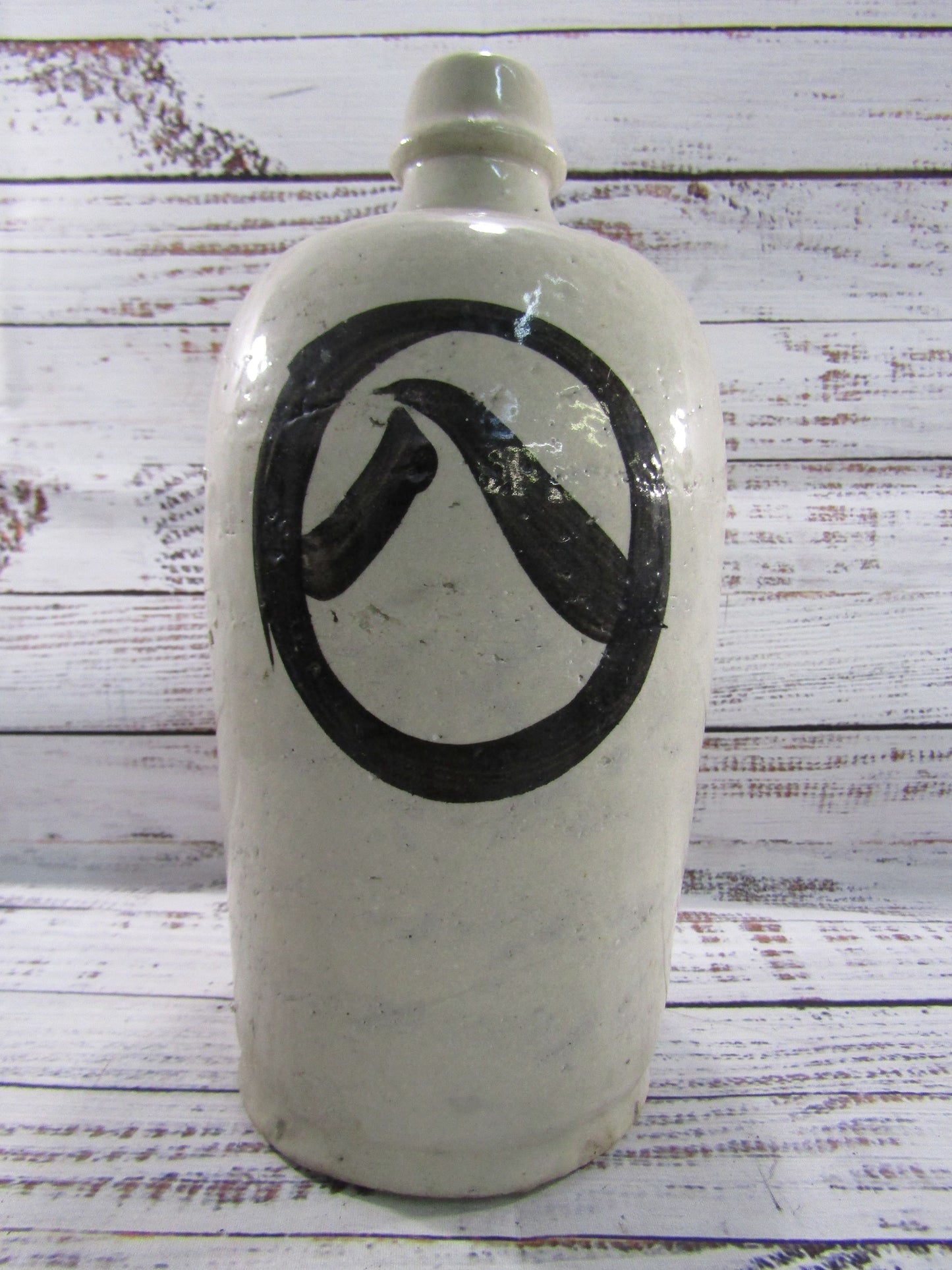 Vintage Kayoi Tokkuri Handcrafted Ceramic Sake Bottle Jar