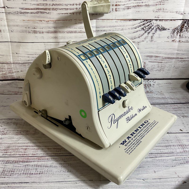 VTG./ANTIQUE PAYMASTER Series 8000 Check Printer Machine Ribbon Writer With Key