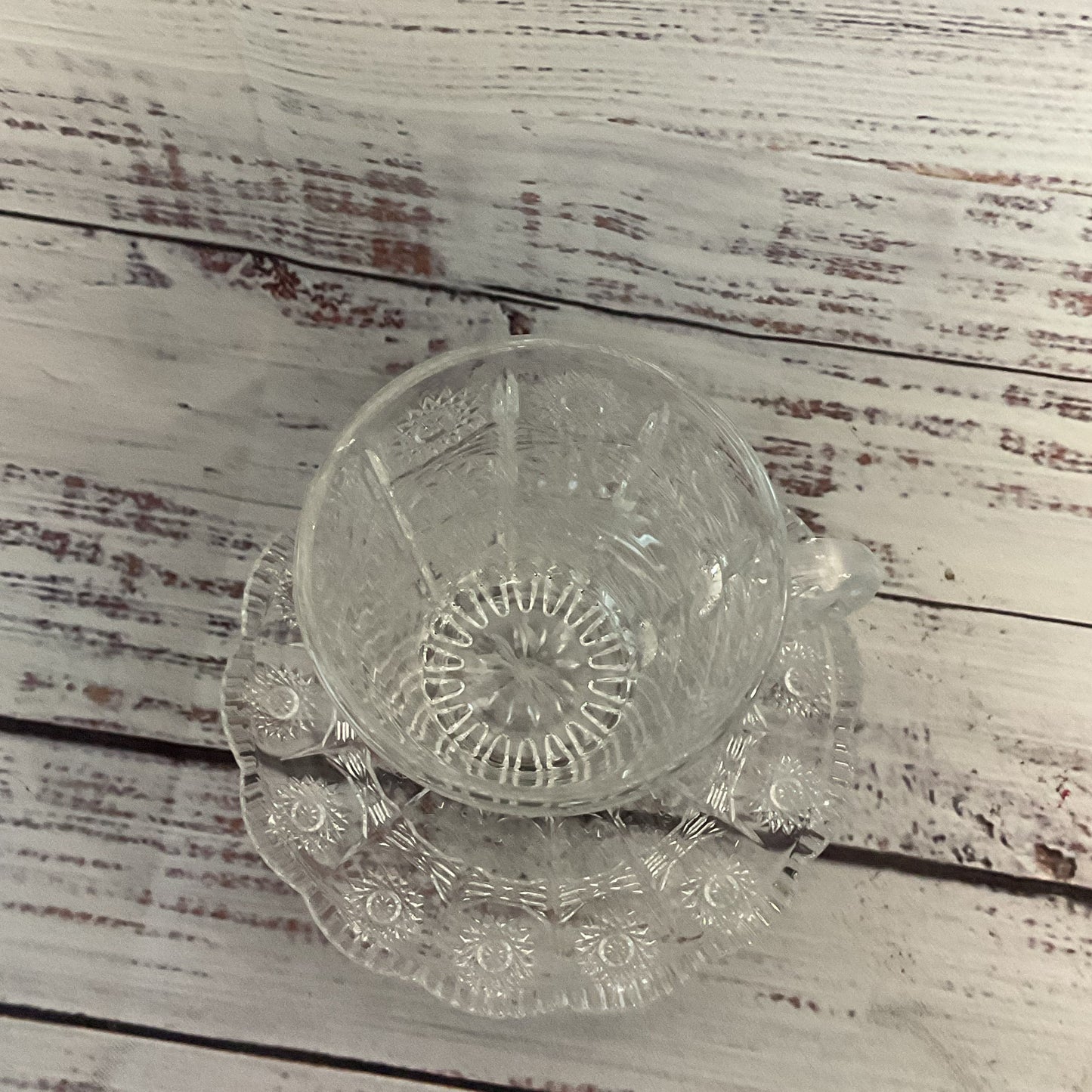 Kaida Glassware Crystallite Clear Glass Tea Cup Saucer Set 12 Pieces