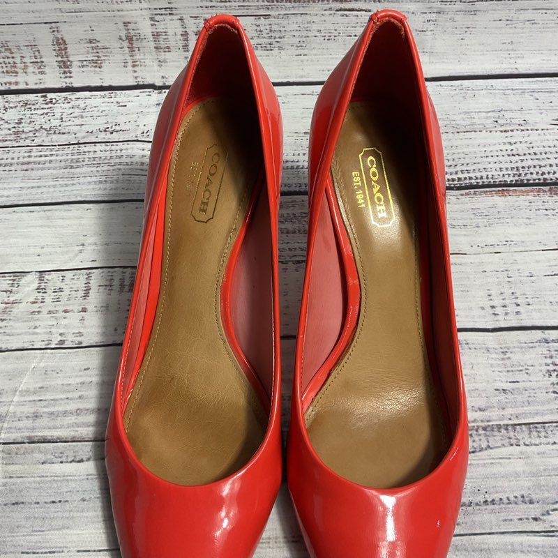 Coach Nala Patent Leather Coral Pump Heel Women's Size 8