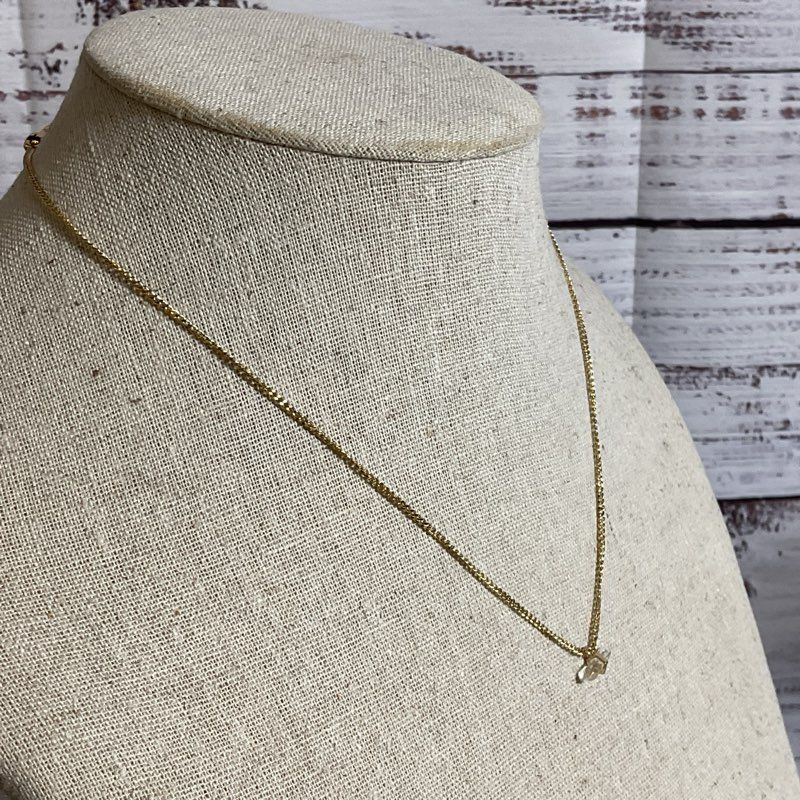 ALLSAINTS Gold Tone & Crystal Dainty Chain Necklace-
