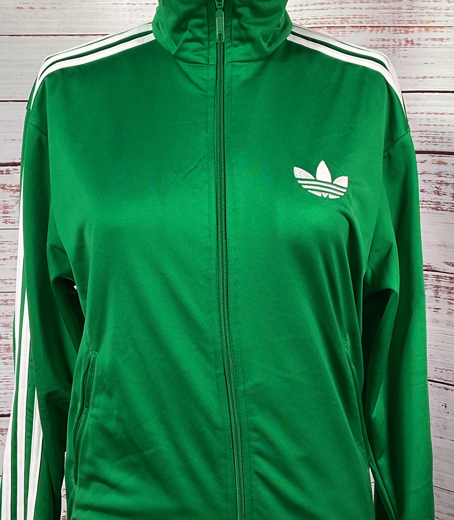 Adidas Originals Firebird Jacket Track Jacket Green Shiny Trefoil S