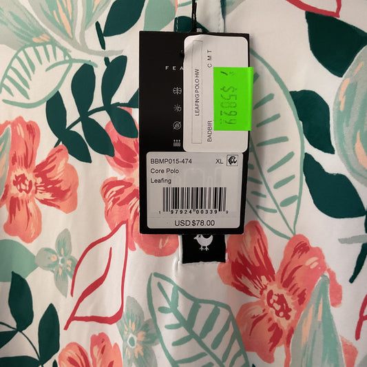 Bad Birdie Leafing Pattern Green Pink Polo Shirt - Size XL New W/ Tag