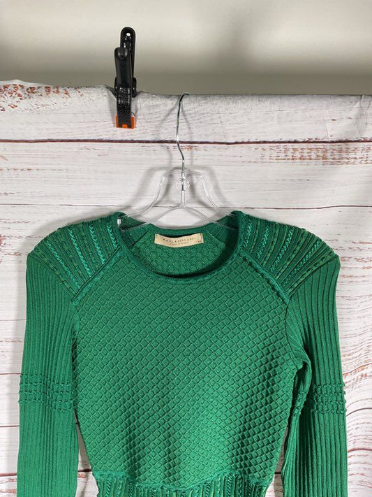 Paola Bernardi Women's Sarah Mixed-Knit Raglan Sleeve Peplum Top Size S