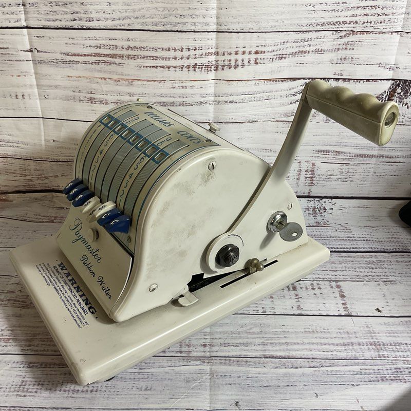 VTG./ANTIQUE PAYMASTER Series 8000 Check Printer Machine Ribbon Writer With Key