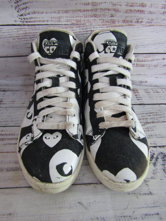 Converse x Comme des Garçons PLAY Women's Black Mid Top Sneakers Size 6.5