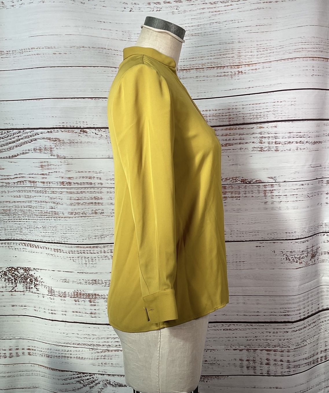 Hobbs London Yellow V-Neck Tunic Blouse Office/Workwear Women's - Size 4