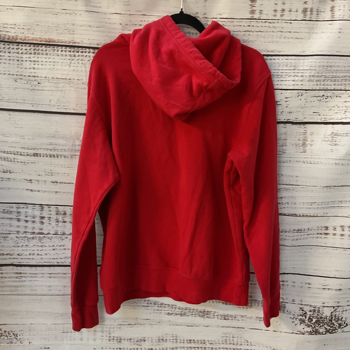 North Face Red Black Logo Draw String Hoodie Jacket - Size M
