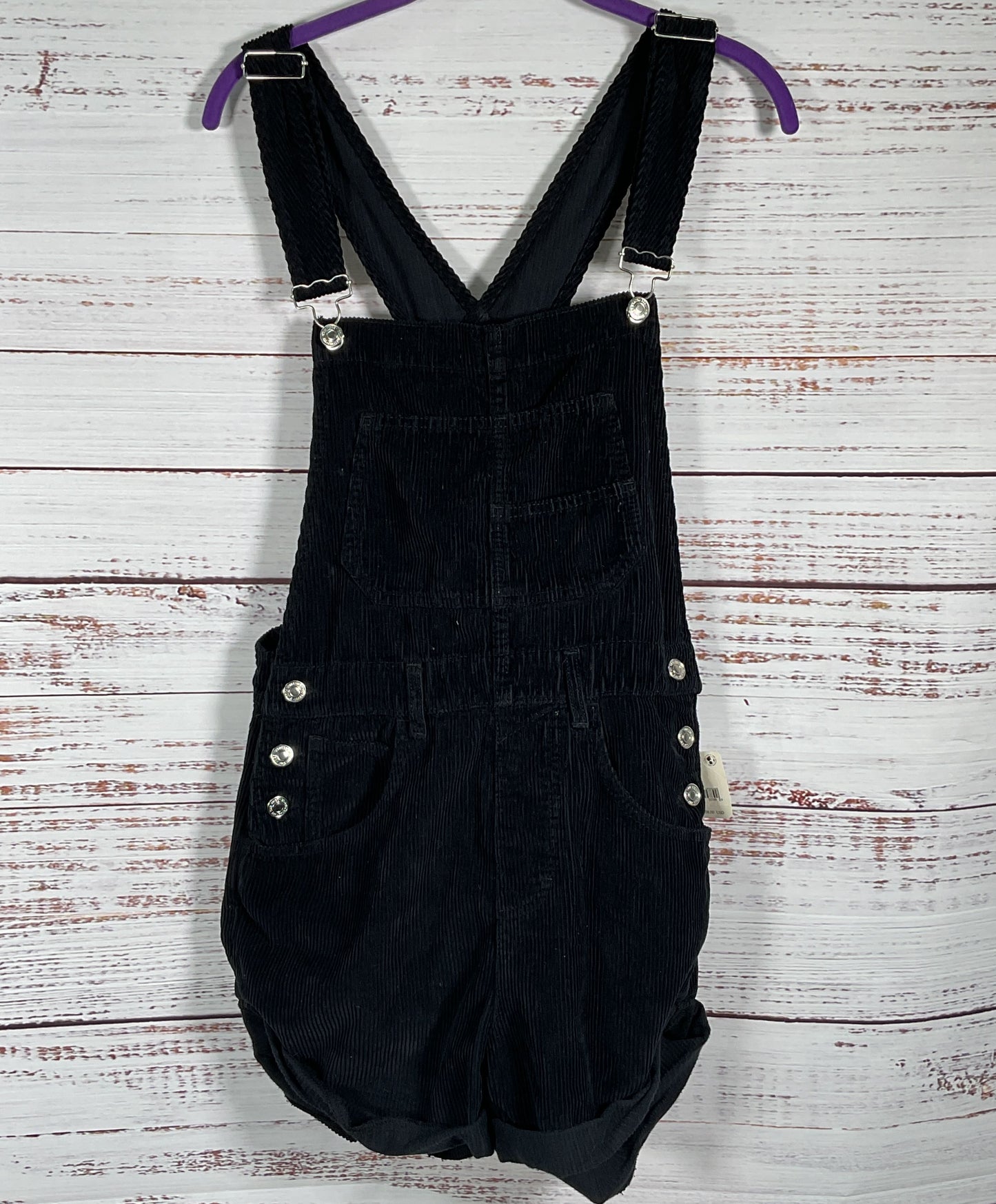 Free People Corduroy Shortalls Black XS