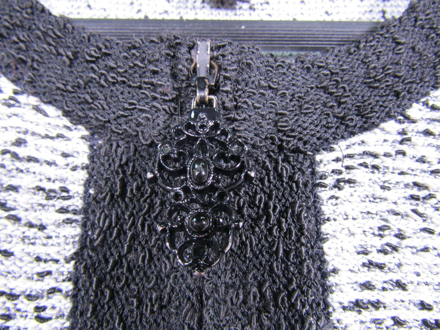 St. John Women's Black & White Full Zip Tweed Blazer Jacket Size 12