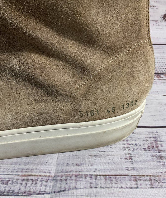 Woman by Common Projects Taupe Suede Ankle Zip High Top Sneaker Size 46 EU 13 US