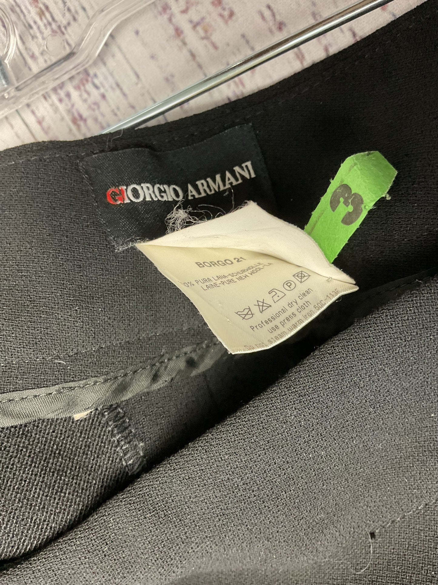 Giogio Armani Black Wool Trousers Pants - Size XXXL