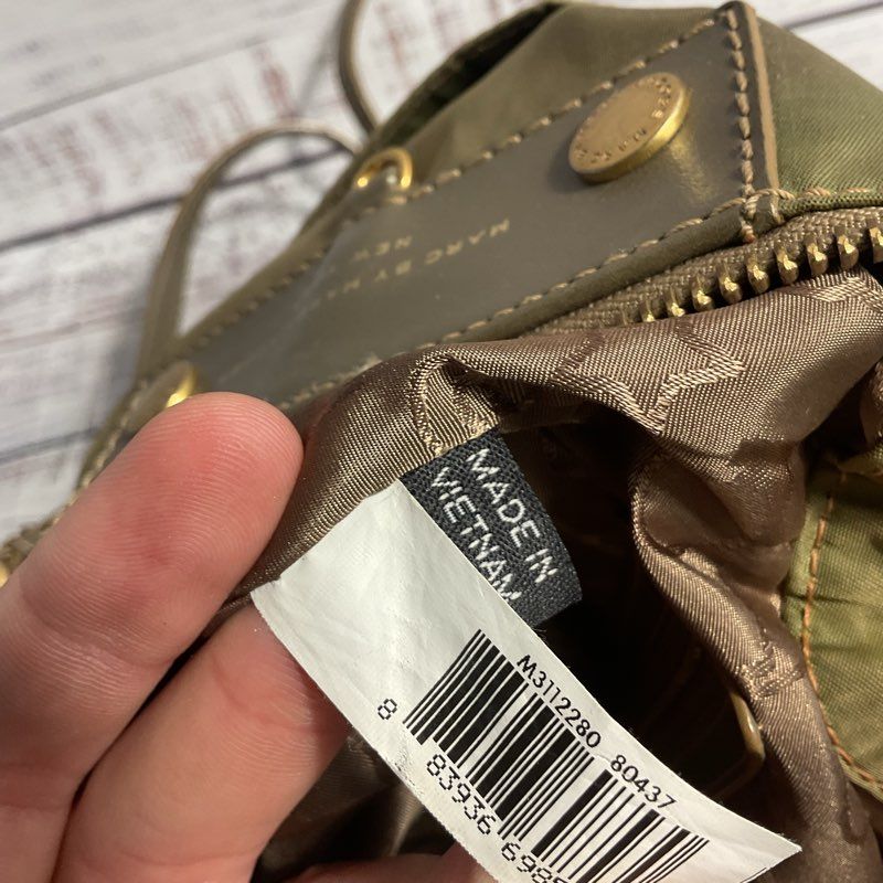 Marc Jacobs Olive Green Nylon Crossbody Satchel Purse