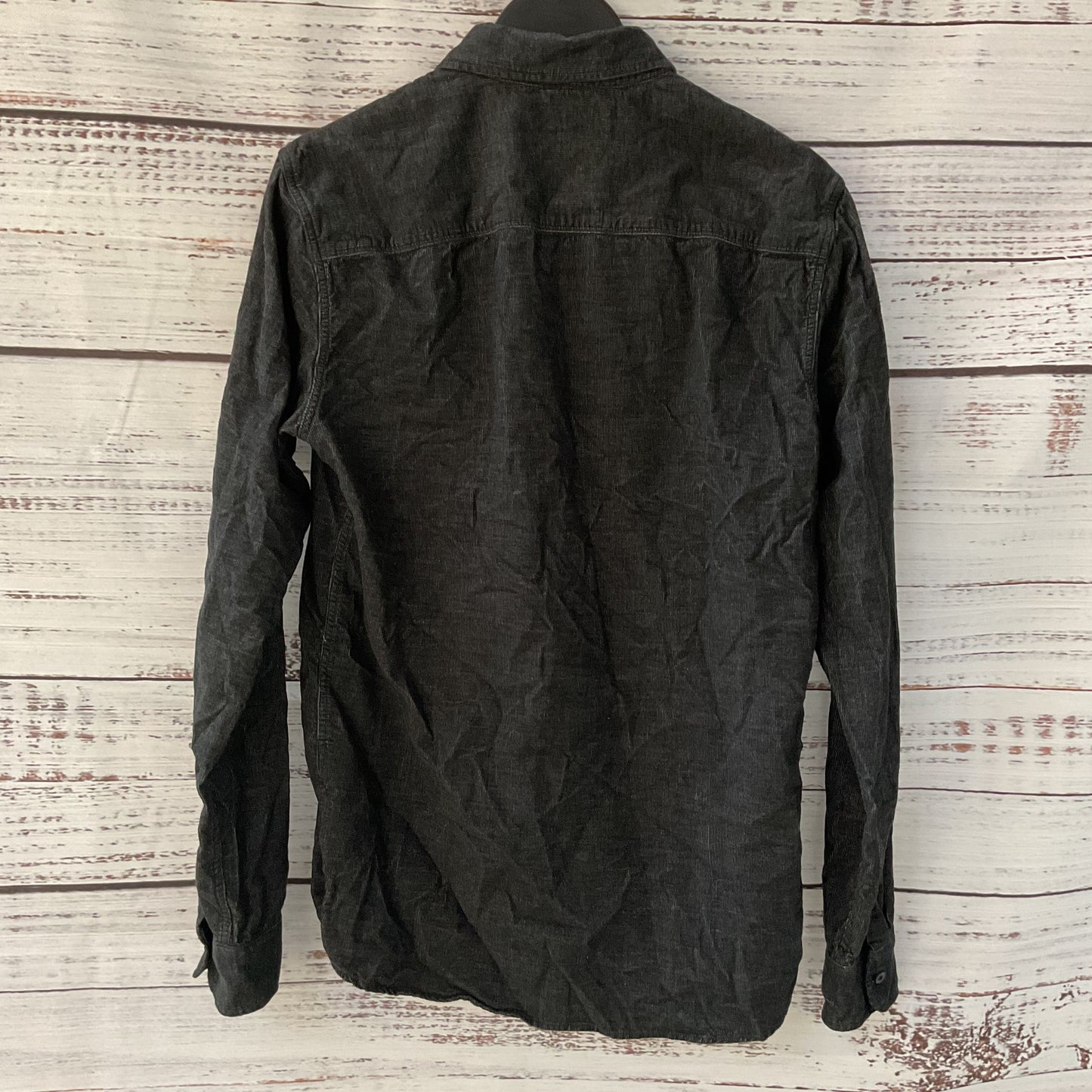 All Saints Lorella Black Corduroy long Sleeve Button Down T-shirt - Size X Small