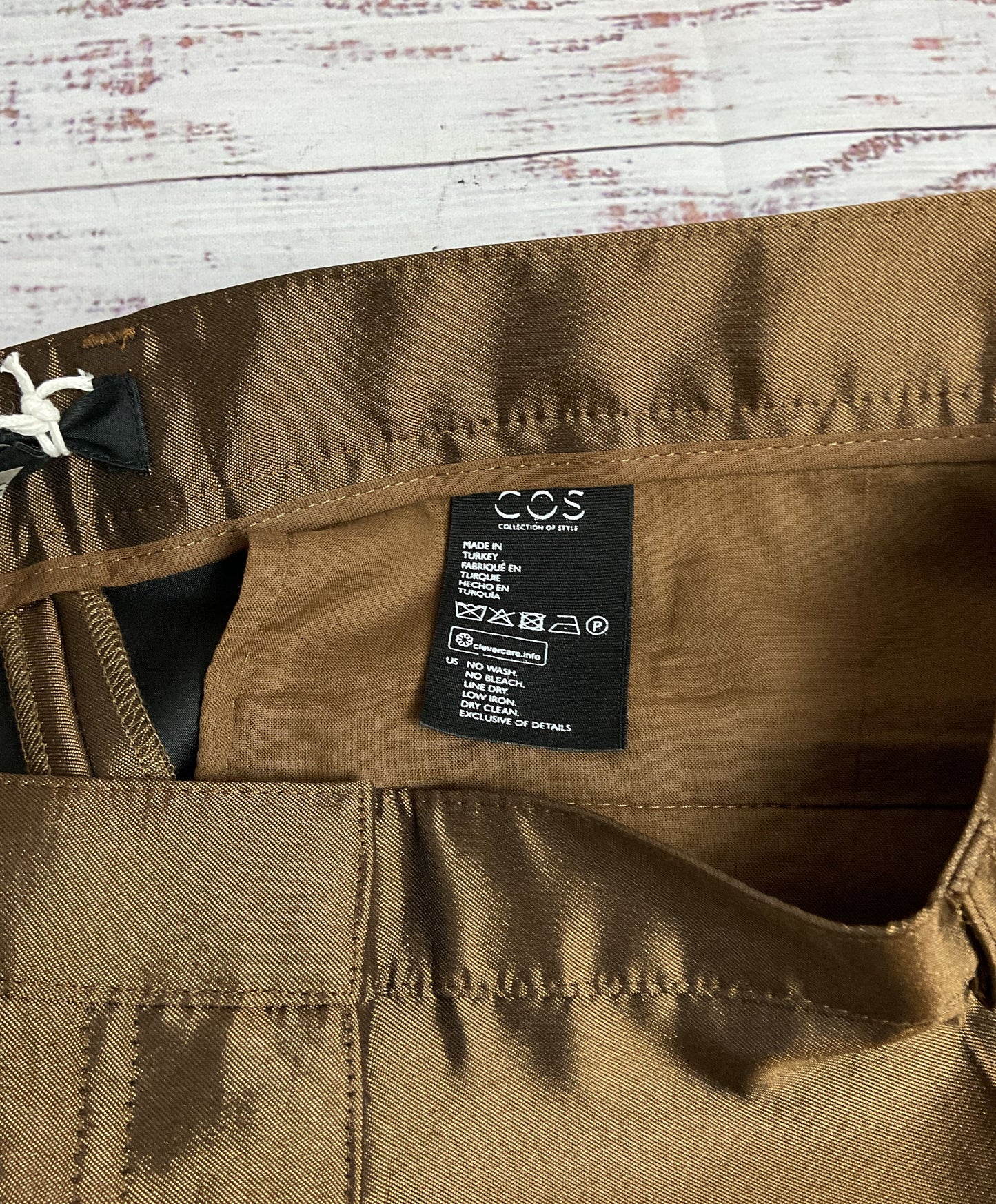 COS Women's Bronze Slim Fit Pants - Size 12 NWT