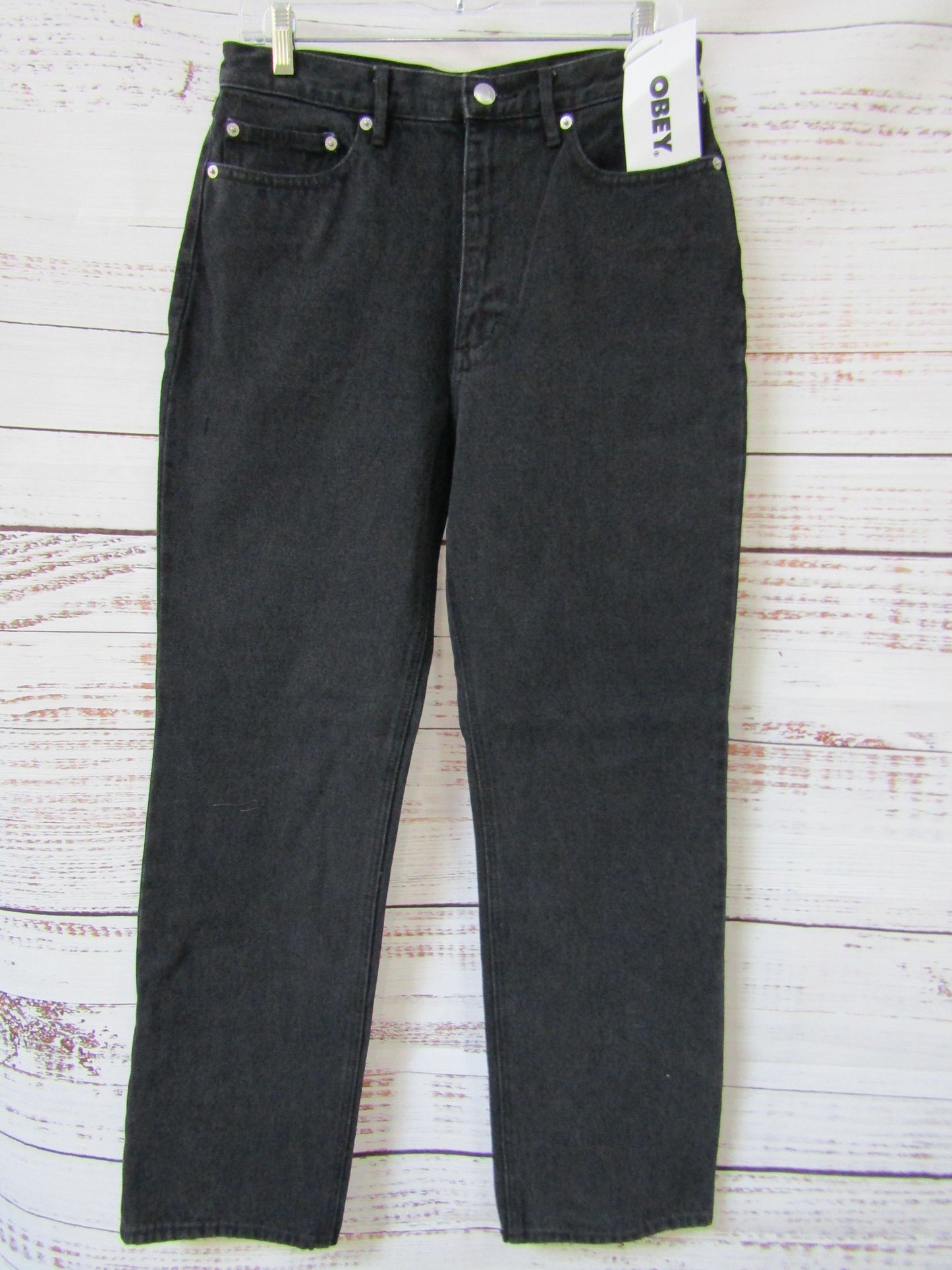 Obey Women's Faded Black Everyday Slim 5 Pocket Denim Size 26