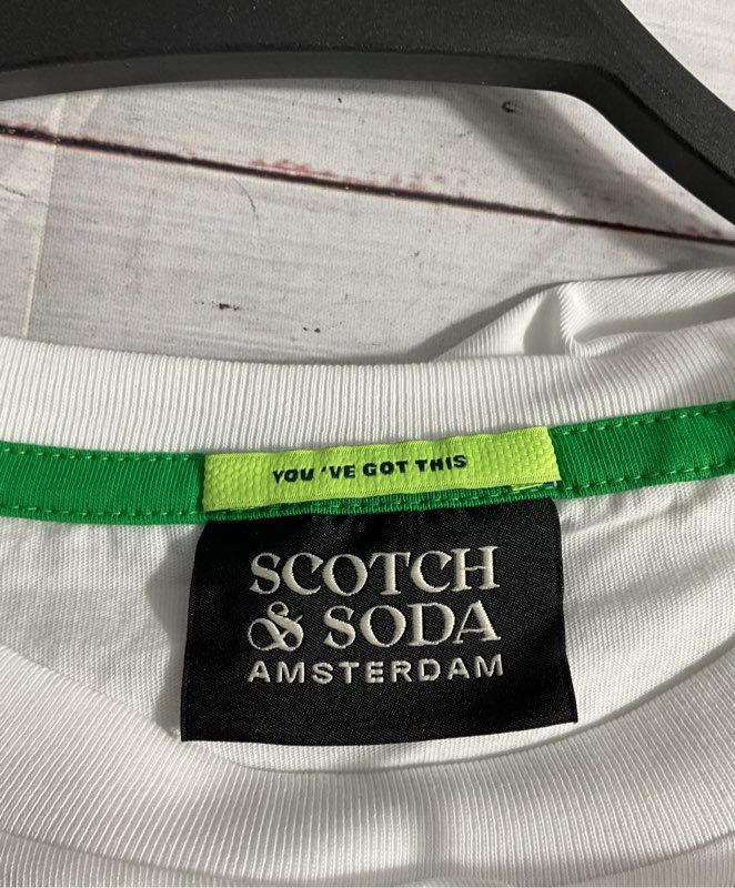 NWT Scotch & Soda White "Sorry, I Have Plants This Weekend" Logo T-Shirt Size M