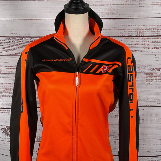 CASTELLI Women's Orange & Black Cycling Jacket- SZ XL