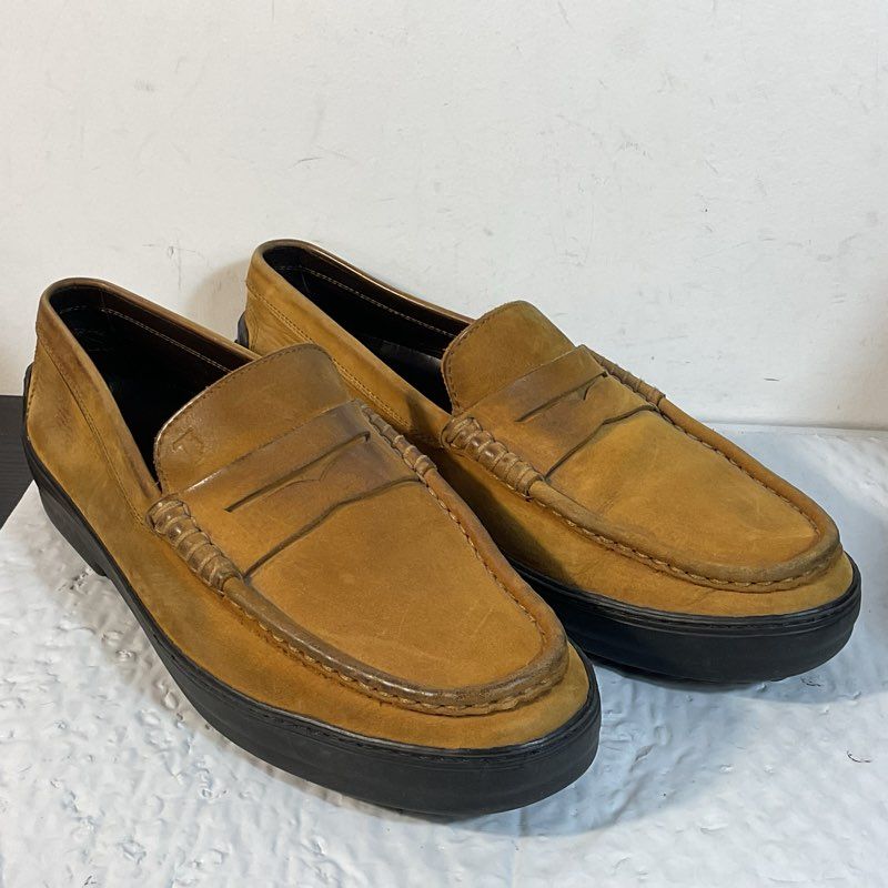 TOD'S Tod's Driver Men's Brown Suede Penny Loafers- SZ 8