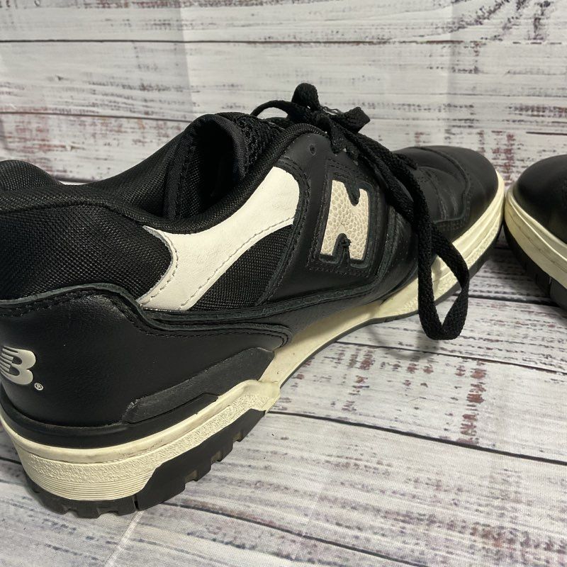 New Balance 550 Low Top Black and White Leather Sneakers Men's 8.5