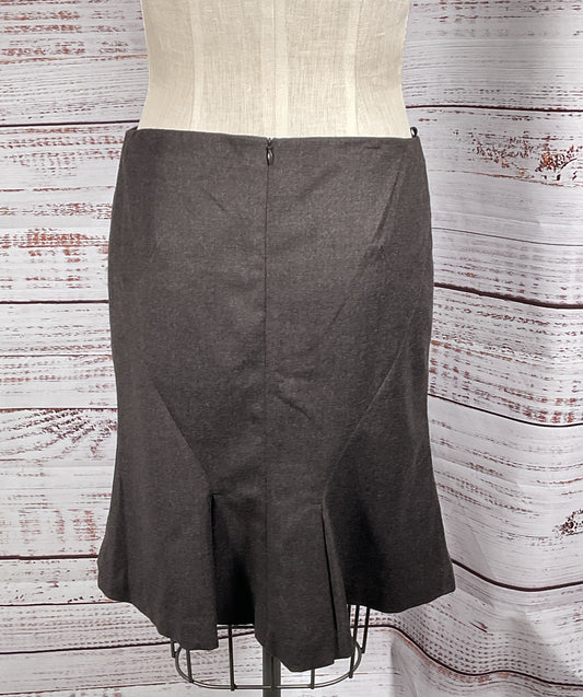 Jil Sander Virgin Wool A Line Skirt Taupe 42