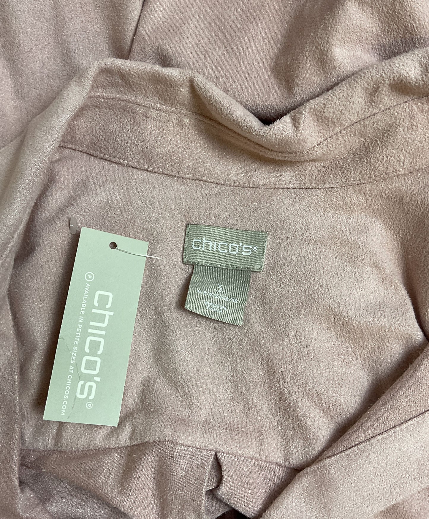 Chico's Blush Pink Button-Up Long Sleeve - Size 3 NWT