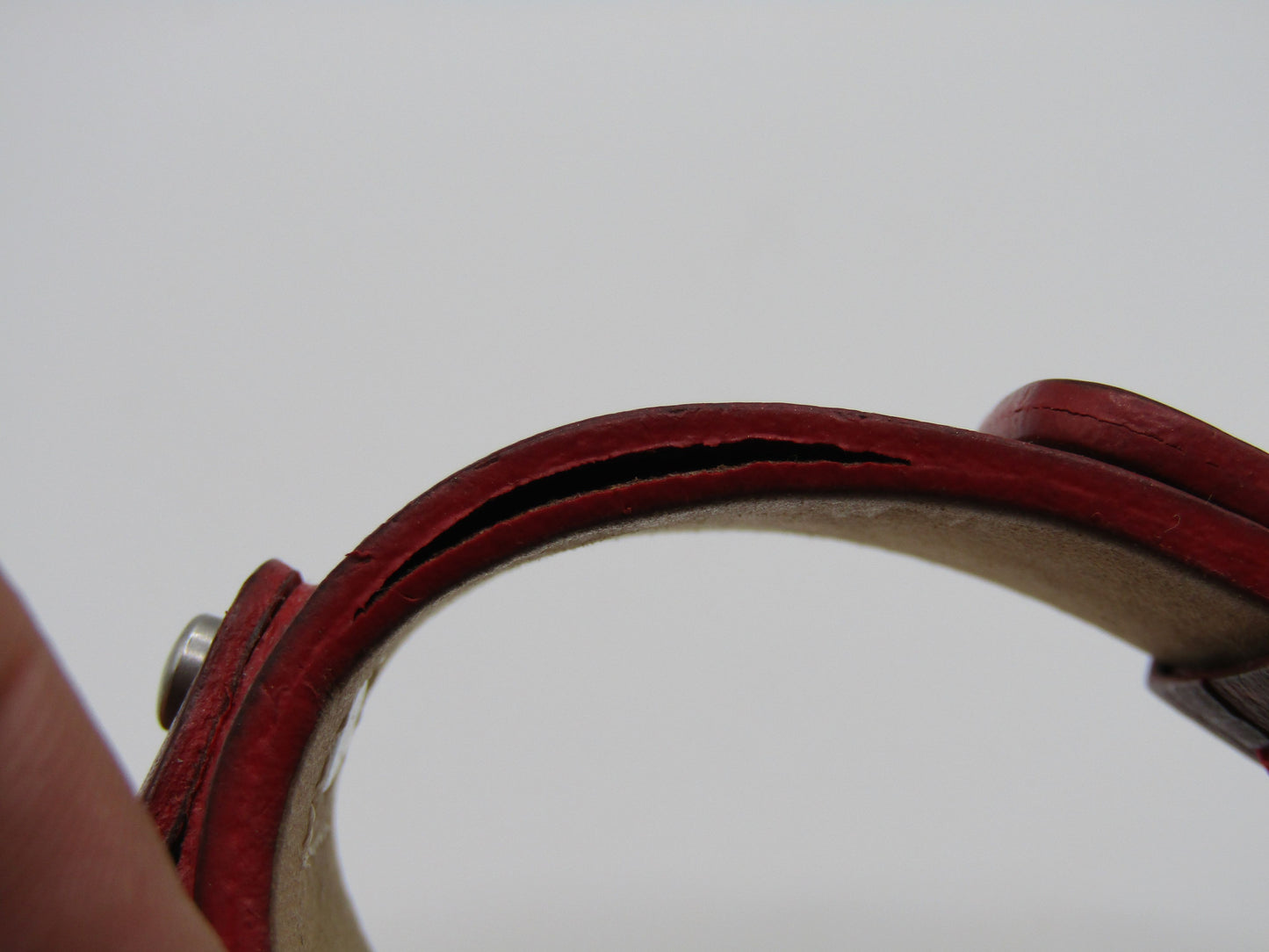 Vintage Fossil JR-8134 Red Leather Quartz Watch