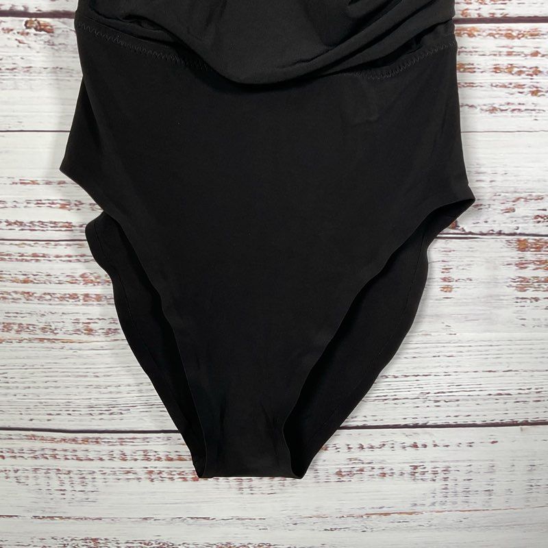 NWT NORMA KAMALI Women's Black Tara Side Drape Gown w/ Built-In Underwear- SZ L