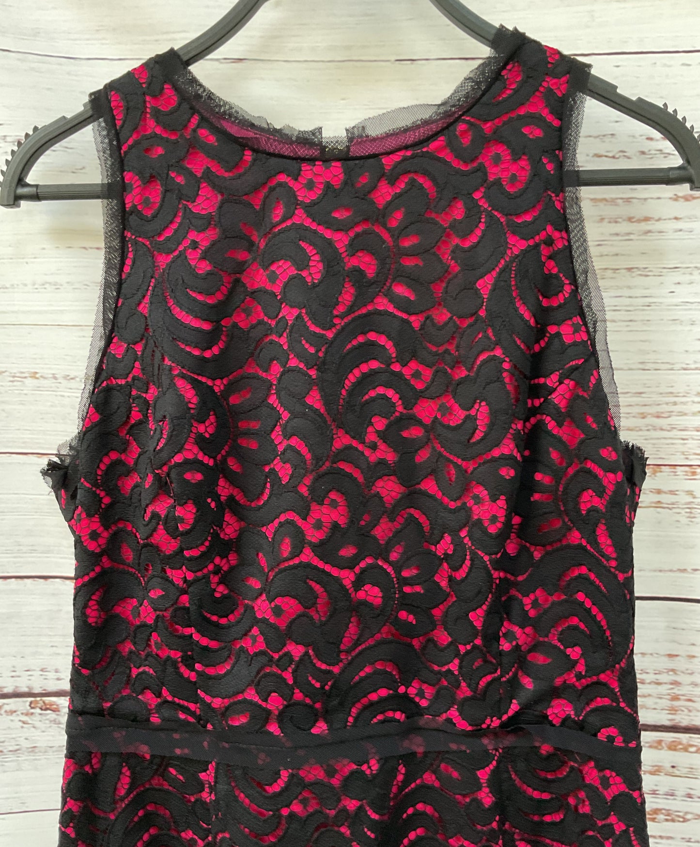 Milly Women's Black & Pink Lace Sheath Dress Size 8