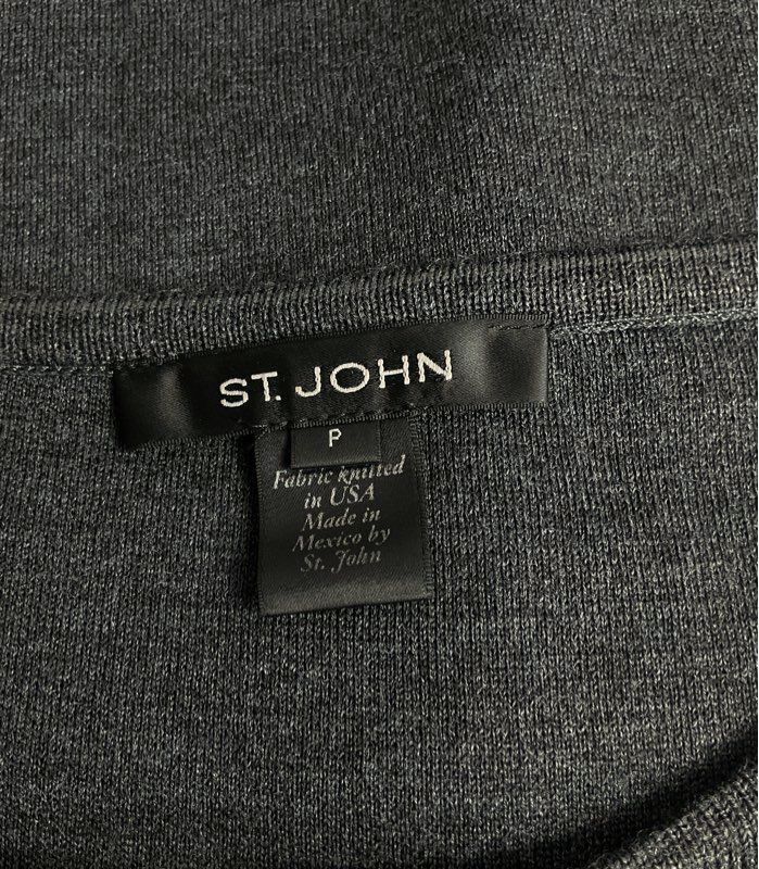 St. John Knit Sleeveless Tank Top Charcoal Gray P