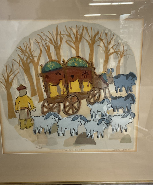 Gypsy Feet Framed Drawing by James Tatum Signed