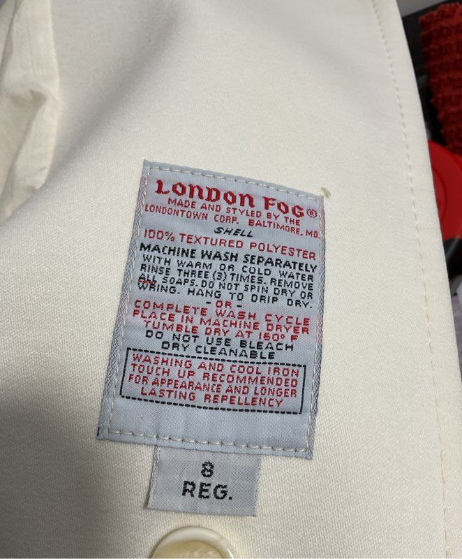 London Fog Maincoats Women's White Wrap Closure Coat Size 8