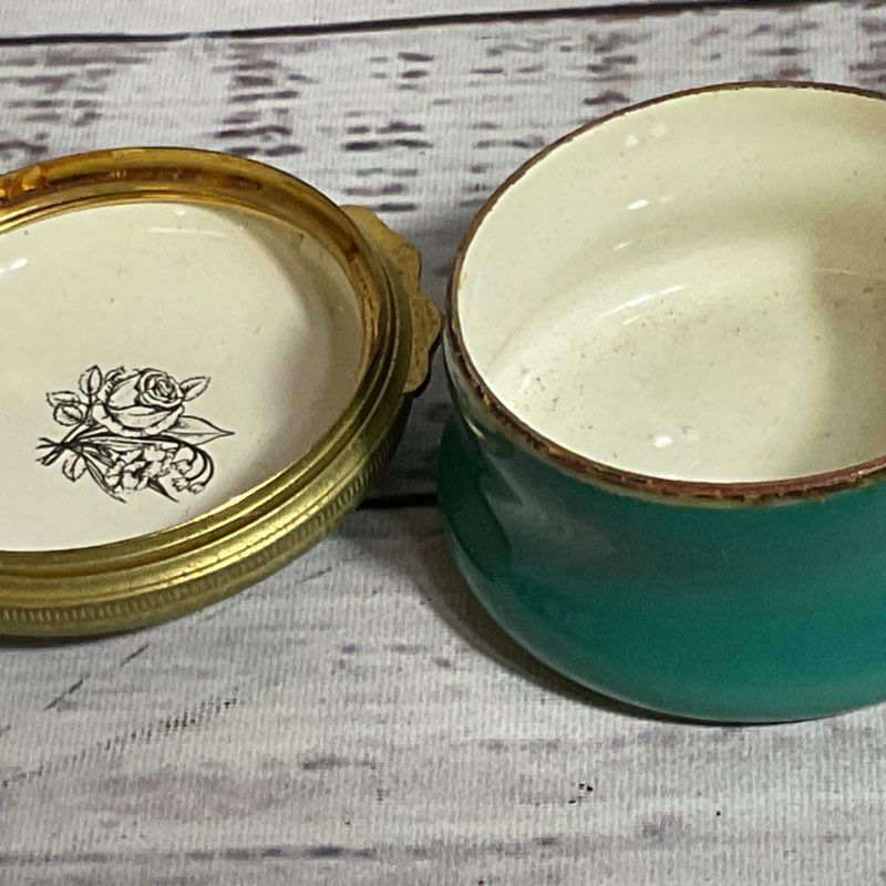 VTG HALCYON DAYS "Happy Anniversary" Enamel Trinket Box- 2" (LID NEEDS GLUED ON)