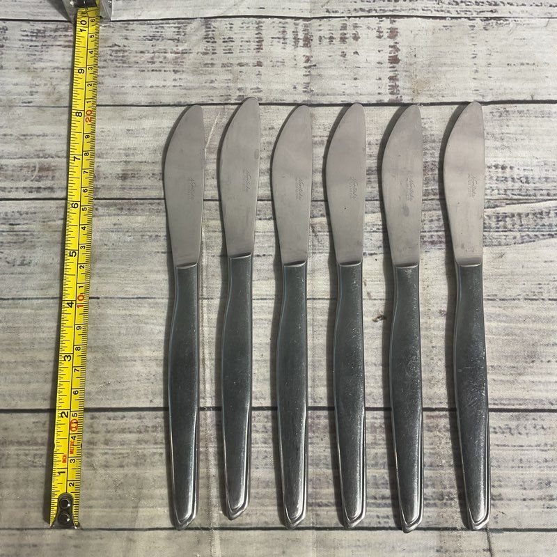 Set Of 6 Noritake Harmony Stainless Minimalist Butter Knives