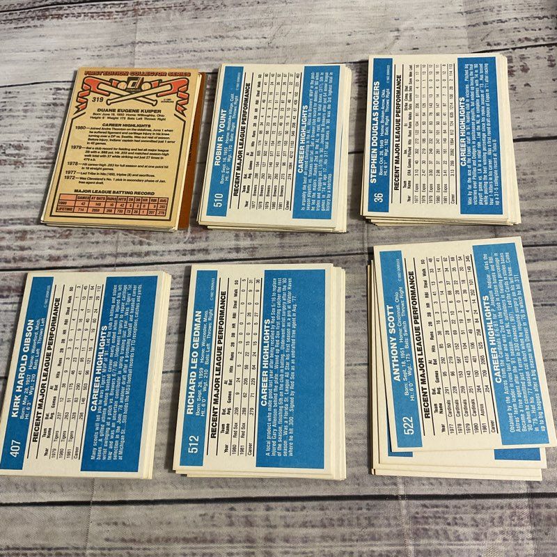 Lot Of 60+ Vtg. 1981-1982 Ungraded Donruss Baseball Trading Cards