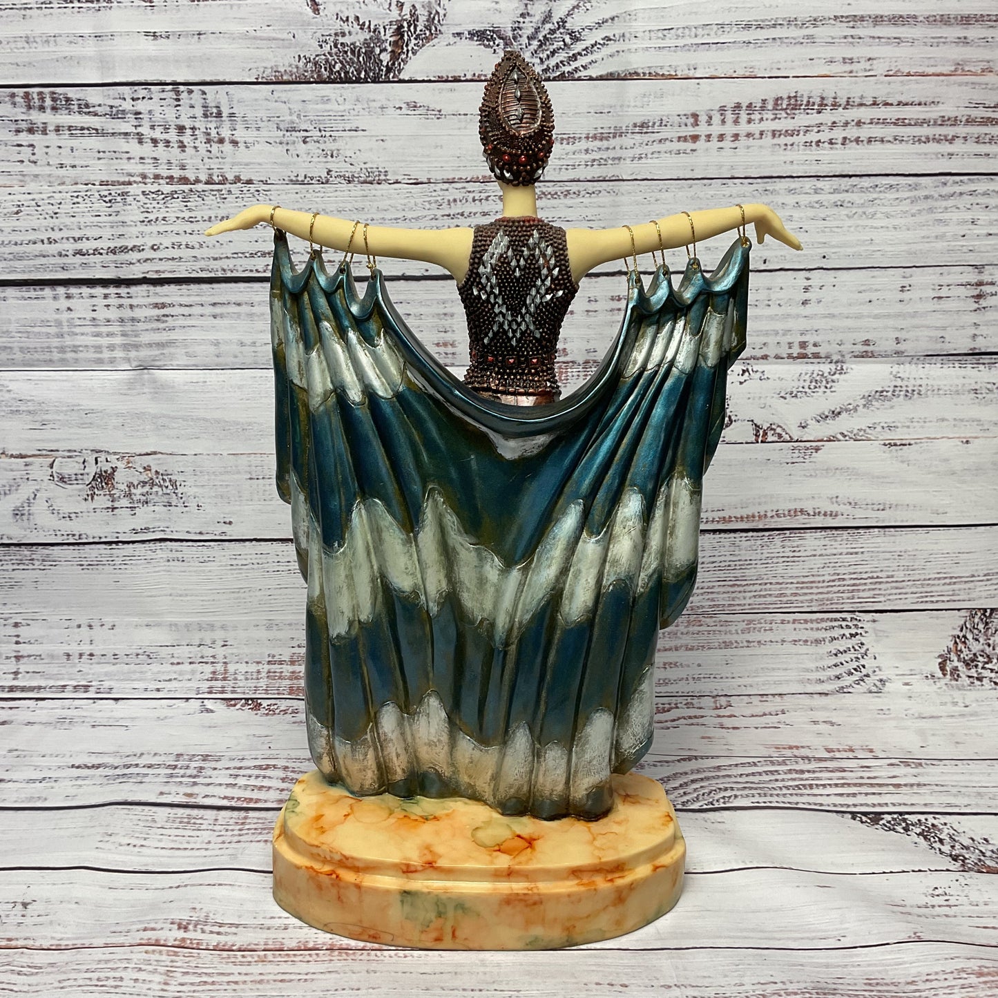 Art Deco Style 7 Veils Dancer Resin Statue 15" Sculpture