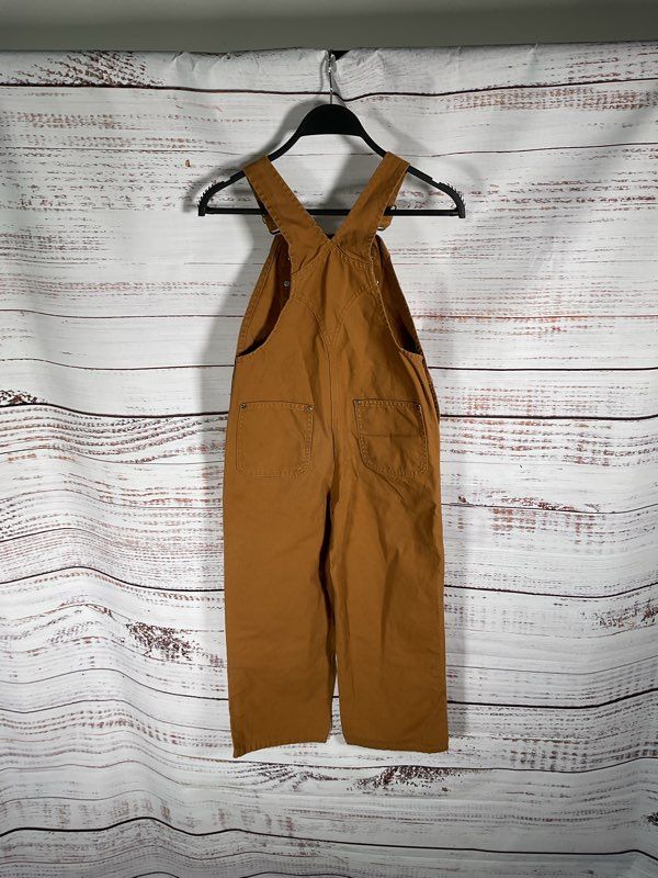 Carhartt Bib Overalls Size 7 Brown Duck Canvas Double Knee Youth