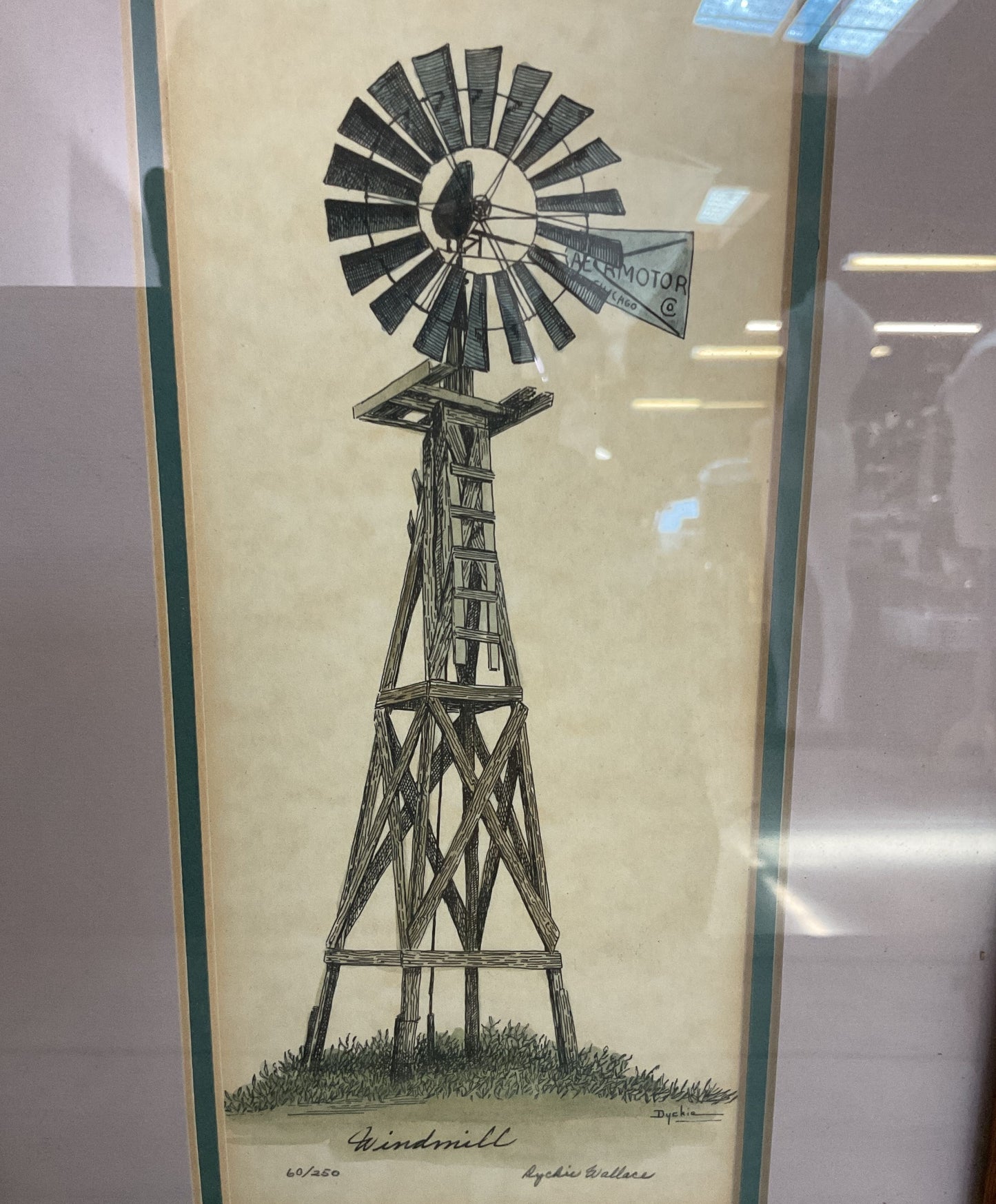 Dyckie Wallace Windmill Limited Edition Artist Signed Watercolor Print