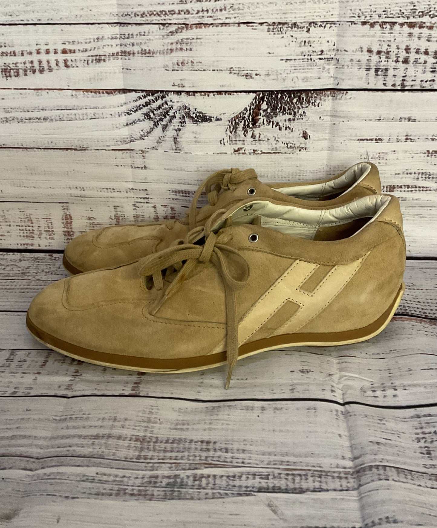 Hogan Suede Camoscio Sabbia Driving Sneakers Beige 8.5