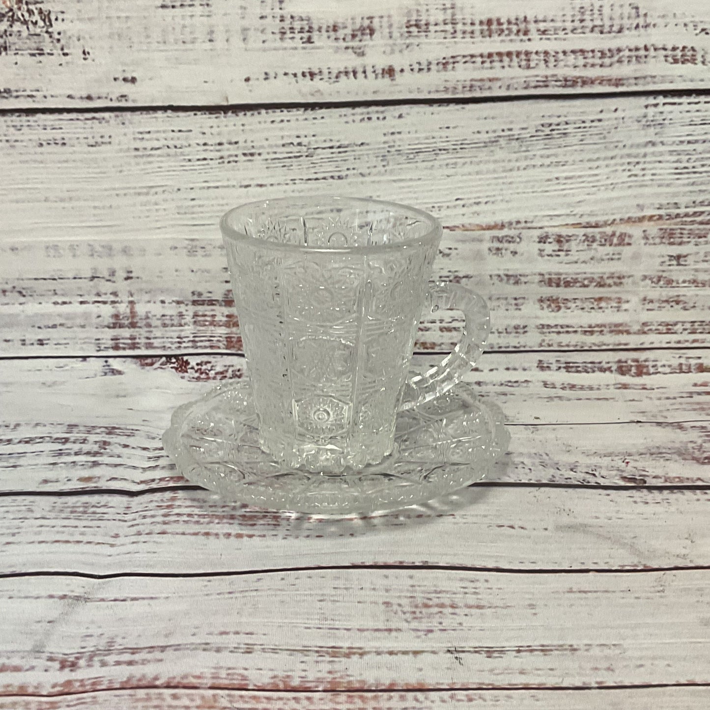 Kaida Glassware Crystallite Clear Glass Tea Cup Saucer Set 12 Pieces